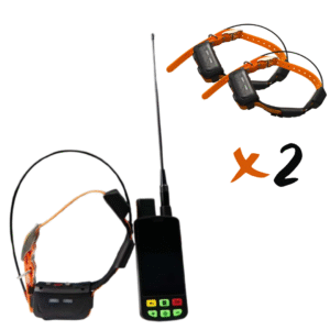 pack gps chasse – 1 télécommande tactile + 2 collier de repérage & dressage